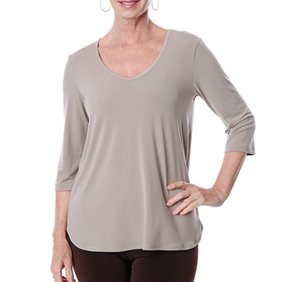 NWT - Kim & Co. Brazil Knit 3/4 Sleeve Top - Picture 1 of 7